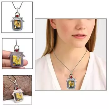 Серебряная подвеска с драгоценным камнем Bumble Bee Jasper London с голубым топазом 2,5 дюйма