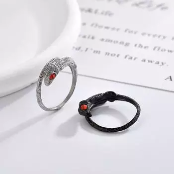 Серебряное кольцо S925 корейской версии, процесс литья, кольцо с открытой формой ящерицы one size белый