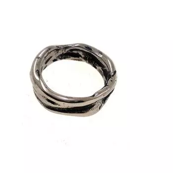 Серебряное кольцо S925, литье, широкая версия, нерегулярный мезон, ретро, старый хип-хоп, вогнутое и выпуклое кольцо, тайское серебряное кольцо 6 чёрный