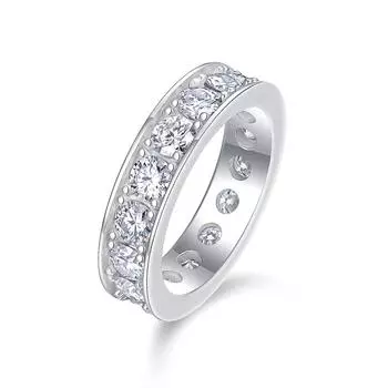 Серебряное кольцо S925 с 30 точками муассанита, закрытое кольцо, ювелирные изделия Beauty 5