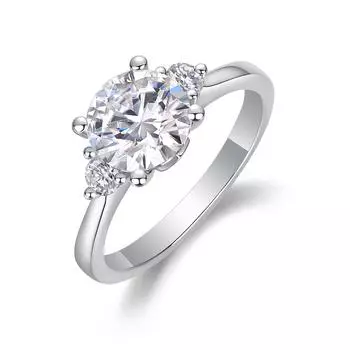 Серебряное кольцо S925 с муассанитом 2 карата с закрытым кольцом Beauty 5