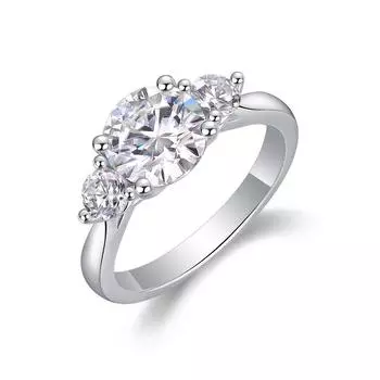Серебряное кольцо S925 с муассанитом 2 карата с закрытым кольцом Beauty 5
