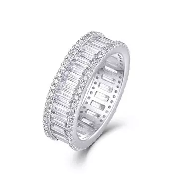 Серебряное кольцо S925 с нотами и муассанитом с закрытым кольцом Beauty 5