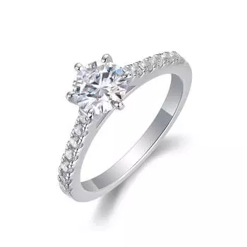 Серебряное кольцо S925, закрытое кольцо из муассанита Beauty No. 7