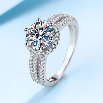 Серебряное кольцо с муассанитом 2CT 3CT 9 мм с сертификатом S925, ювелирные изделия, подарок для женщины на свадьбу 4.5
