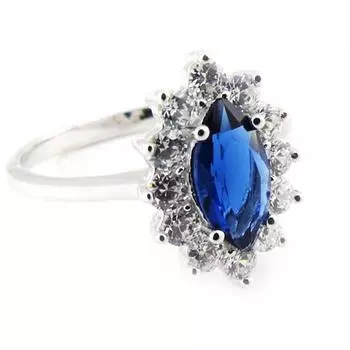 Серебряное кольцо с сапфиром Victorina