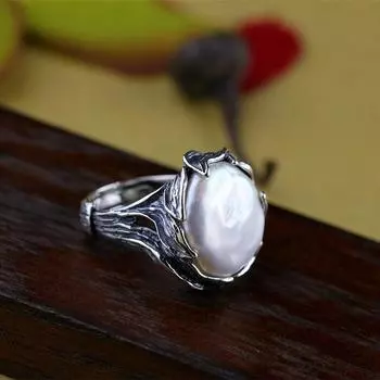 Серебряное кольцо с жемчугом S925 в сопровождении MS.