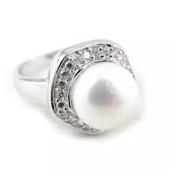 Серебряное кольцо Sissi белое