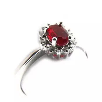 Серебряное кольцо Сисси красное