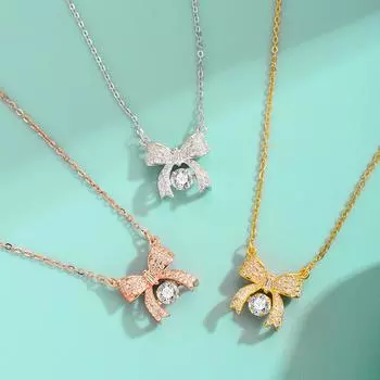 Серебряное ожерелье 925 пробы, женское, бант, элегантная цепочка на ключицу, легкая, роскошная, циркониевая, изысканная подвеска, ниша, высококачественные серебряные украшения 925 Silver платиновый