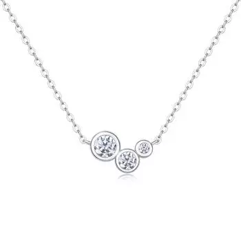 Серебряное ожерелье S925 Moissanite White Dew, подвеска, модная цепочка на ключицу, аксессуары, подарки