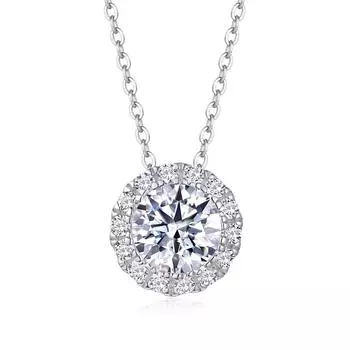Серебряное ожерелье S925 пробы с подвеской из муассанита, цепочка на ключицу, серебряная бижутерия, подвеска Panyu