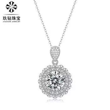 Серебряное ожерелье S925 пробы с подвеской Ruomeng из муассанита 5 карат, подвеска на ключицу, серебряные украшения 925 silver