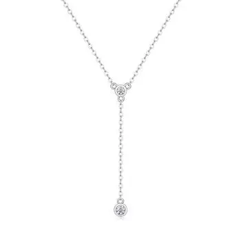 Серебряное ожерелье S925 пробы с подвеской из муассанита, цепочка на ключицу, серебряная бижутерия, подвеска Panyu
