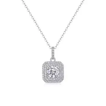 Серебряное ожерелье S925 пробы с подвеской из муассанита, модная цепочка на ключицу, аксессуары, подарки