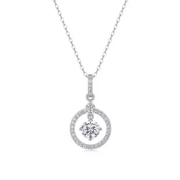 Серебряное ожерелье S925 пробы с подвеской из муассанита, модные аксессуары на ключицу