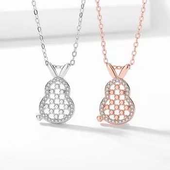 Серебряное ожерелье S925 с ромбом в виде кролика, легкая роскошная подвеска в виде тыквенного кролика на ключицу 925 Silver
