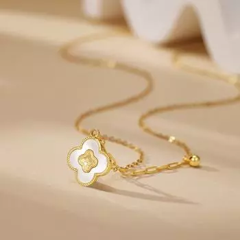 Серебряное ожерелье S925 с сотами и четырьмя листочками клевера, женская мода, легкая, роскошная подвеска в виде подсолнуха, изысканный цветок 925 silver