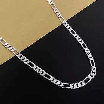Серебряное ожерелье s925, три комнаты, одно ожерелье Ferrero, серебряная цепочка для мужчин и женщин, серебряное ожерелье, модные классические ювелирные изделия, 4 мм 40cm серебряный
