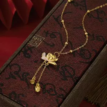 Серебряное ожерелье S925 Two Worlds Lotus Tassel с кисточками, женская эпоксидная смола, старинная сумка-крест, цепочка с бусинами, кулон Lotus, натуральный жемчуг 925 silver золотой