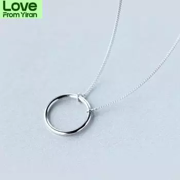 Серебряное ожерелье S925, женское модное индивидуальное кольцо, ожерелье с геометрическим узором, короткая ключичная цепочка