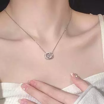 Серебряное ожерелье с двойной буквой C, элегантное женское, стильное, простое и легкое, роскошное, сексуальное, дизайн, цепочка на ключицу 925