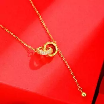 Серебряное ожерелье с двумя кольцами S925, женская цепочка на ключицу с кисточками, бриллиантовая цепочка на ключицу, золотая цепочка, ювелирные изделия 925 Silver