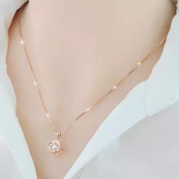 Серебряное ожерелье с клевером 925 пробы, женское золотое розовое золото, цепочка на ключицу, серебряный кулон