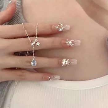 Серебряное ожерелье с круглыми бусинами в форме капли воды из стерлингового серебра 925 пробы для женщин 925