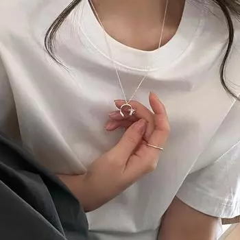 Серебряное ожерелье с наушниками уникального дизайна для женщин, изысканная мода, высококачественная цепочка-бантик на ключицу, цепочка на шею 925 silver