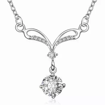 Серебряное ожерелье с подвеской, 925 проба, посеребренное ожерелье