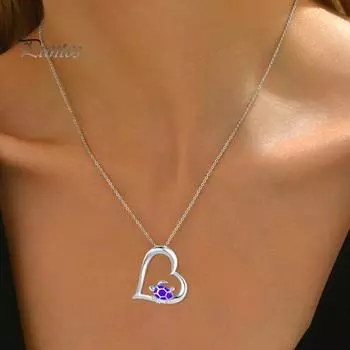 Серебряное ожерелье в форме сердца с черепахой для женщин, маленькая подвеска в виде черепахи, ожерелья с изображением океана, пляжные украшения, подарок для девочек розовый