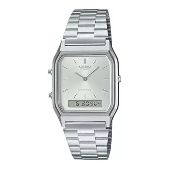 Серебряные часы Один размер Серебряный браслет [Casio] AQ-230A-7A Ana-Digi