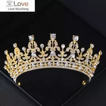 Серебряные хрустальные тиары и короны со стразами принцесса королева выпускной корона тиара диадема свадебные аксессуары для волос ювелирные изделия золотой