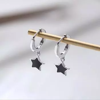 Серебряные маленькие серьги с пятиконечной звездой s925 для женщин и девочек, простые корейские модные серьги с пряжками, модные ювелирные изделия