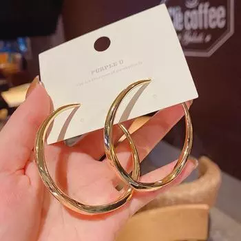 Серебряные серьги-иглы S925 в европейско-американском стиле в форме круга — ретро, элитный стиль для женщин null золотой