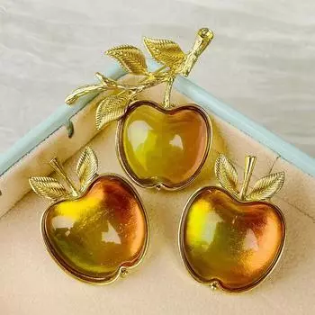 Серебряные серьги-иглы в форме яблока в средневековом стиле, серьги-гвоздики с имитацией желе, женские серьги-корсажи