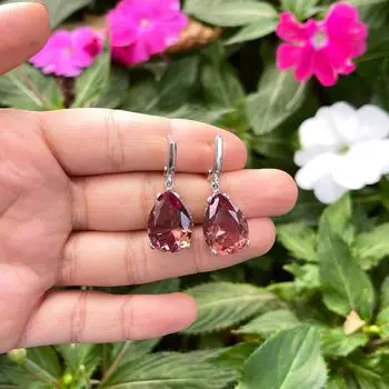 Серебряные серьги с зултанитом 925 карата, серебряные серьги с султанитом с драгоценным камнем, висячие серьги с камнем, меняющим цвет, идея подарка для женщин