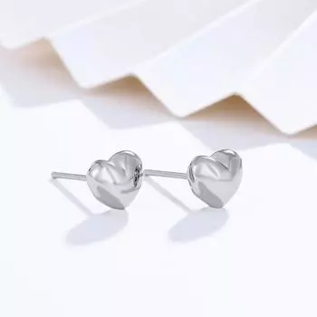 Серебряные серьги в форме сердца для женщин и девочек, модные серьги в форме сердца, ювелирные аксессуары серебряный