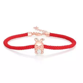 Серебряный браслет Bague Ringen S925 Новый нефритовый кролик Moshi содержит серию жемчужных браслетов Nude Cargo розового золота