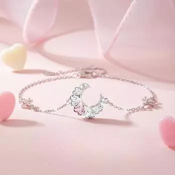 Серебряный браслет Fantasy Star Moon для женщин S999 чистого серебра Light Luxury Minority Design