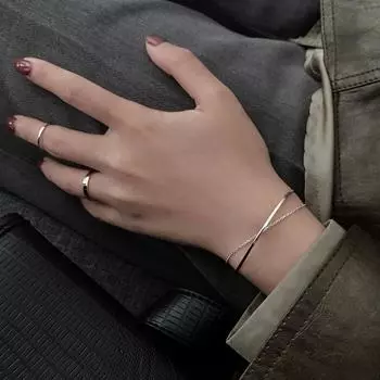 Серебряный браслет из стерлингового серебра S925, женский браслет Bestie, японский и корейский нишевый дизайн, цепочка в холодном стиле, тренд двухслойного браслета