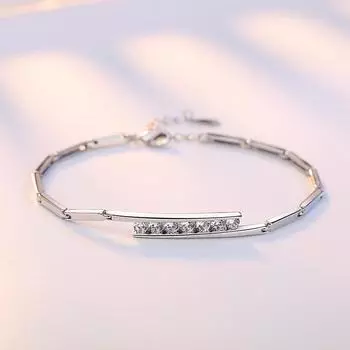 Серебряный браслет Простые модные аксессуары для рук Великолепный романтический браслет для женщин