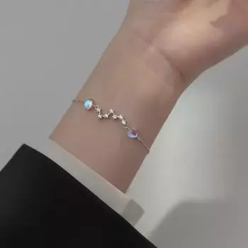 Серебряный браслет S925, браслет Polaris, японский и корейский, творческая личность, красочный браслет Lucky Aurora для женщин