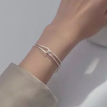 Серебряный браслет S925, серебряный браслет-цепочка для женщин, минималистичный дизайн, универсальный оригинальный браслет Bestie, подарочные аксессуары