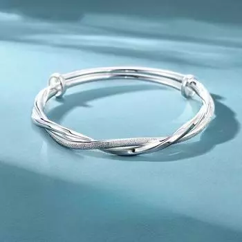 Серебряный браслет с кольцом Мебиуса для женщин, подарок на день рождения подруге, браслет из чистого серебра 999 пробы 16g