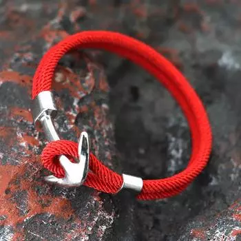 Серебряный браслет с якорем для мужчин, миланский плетеный канат, стиль ВМС, индивидуальный студенческий браслет, ювелирные изделия из сплава, подарок для друзей и пар