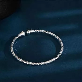 Серебряный браслет с жемчугом и конусным узором для женщин с элитным ощущением, открывающийся браслет с легким и роскошным темпераментом, подарок на день рождения Adjustable size