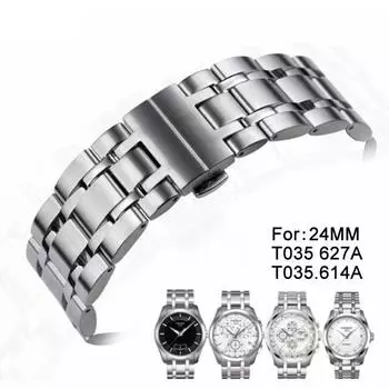 Серия COUTURIER 24 мм T035627A T035614A T035627 T035614 Новые детали для часов Мужской твердый браслет из нержавеющей стали Ремешки для часов для T035 24MM серебряный