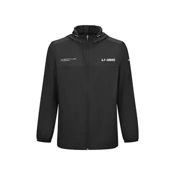 Серия для настольного тенниса Li Ning Спортивная мода Худи с принтом Легкий Универсальный Дышащий Ветровка Унисекс Верхняя одежда Черный AFDVD17-1 S
